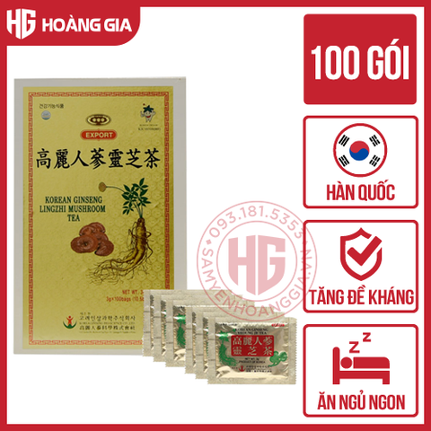 Trà Hồng Sâm Linh Chi BIO APGOLD Hộp Gỗ 100 Gói x 3g