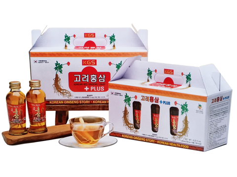 Nước Hồng Sâm Có Củ KGS Hàn Quốc Hộp 10 chai x 120ml