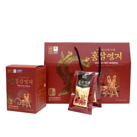 Nước hồng sâm linh chi Hàn quốc Pocheon hộp 30 gói x 80ml