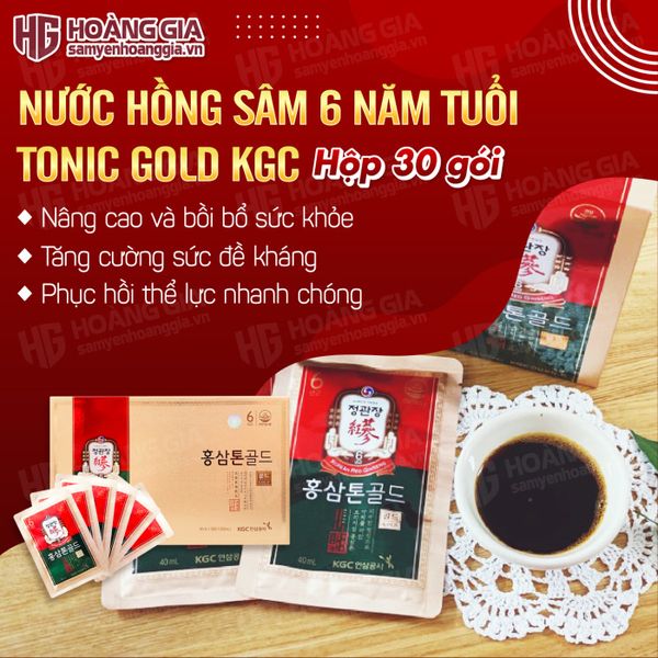 Nước Hồng Sâm Hàn Quốc KGC TONIC GOLD hộp 30 gói x 40ml
