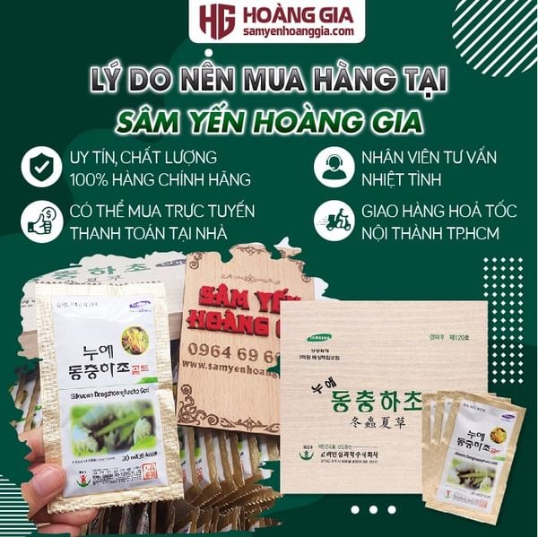 Nước đông trùng hạ thảo Hàn Quốc Bio-Science hộp gỗ 60 gói