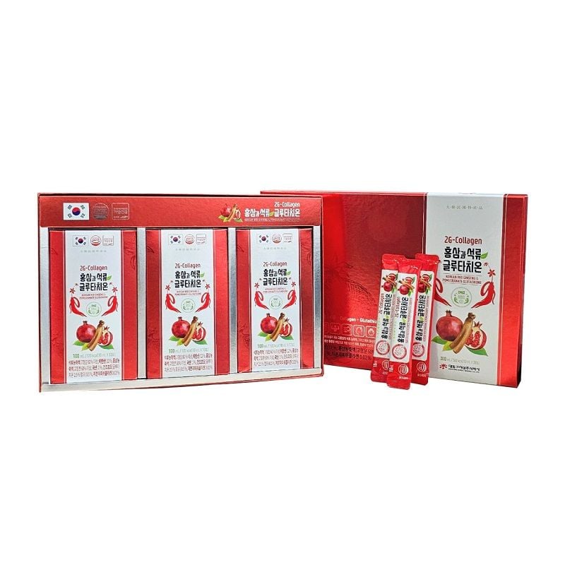 Nước hồng sâm Lựu Collagen Daedong hộp 30 gói x 10ml