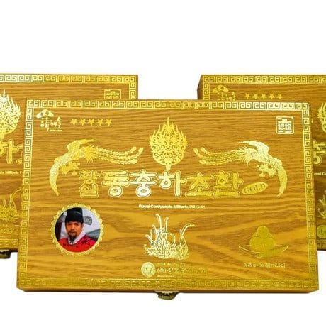 Viên Đông Trùng Hạ Thảo Hàn Quốc Hộp Gỗ Vàng 30 Viên