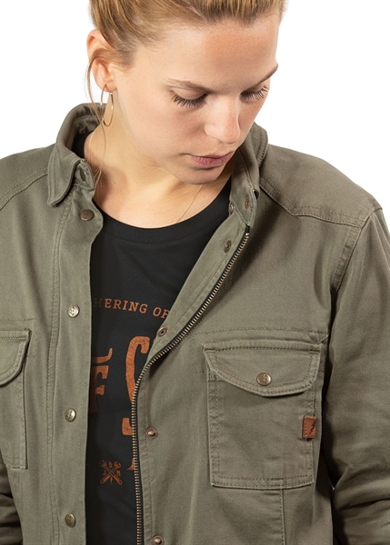 Áo Giáp Denim JOHN DOE Motoshirt Women Olive