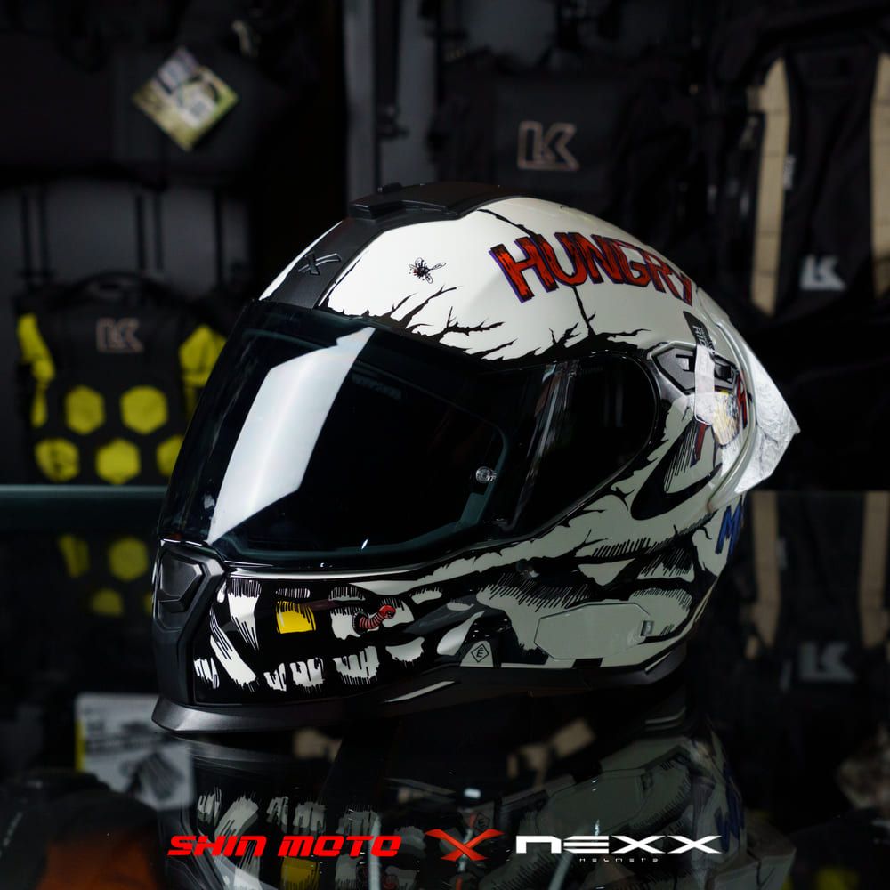 Mũ Fullface Nexx SX.100R Hungry Miles - White
