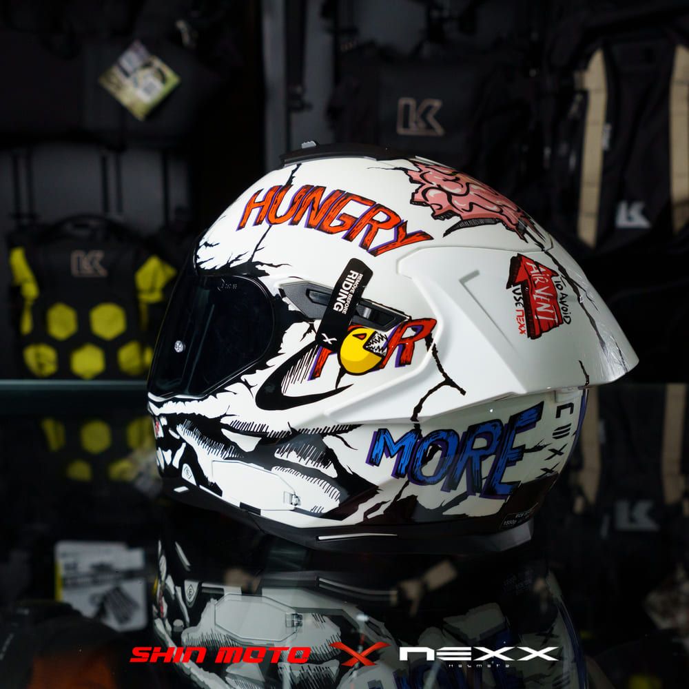Mũ Fullface Nexx SX.100R Hungry Miles - White