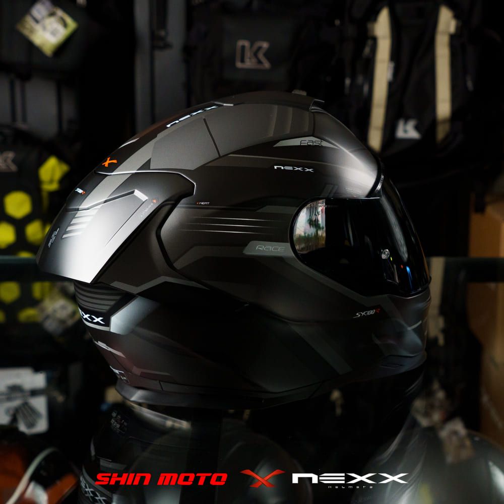  Mũ Fullface Nexx SX.100R Gridline - Black Grey 