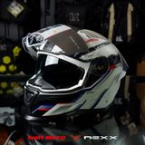  Mũ Fullface Nexx SX.100R Gridline - White Blue 
