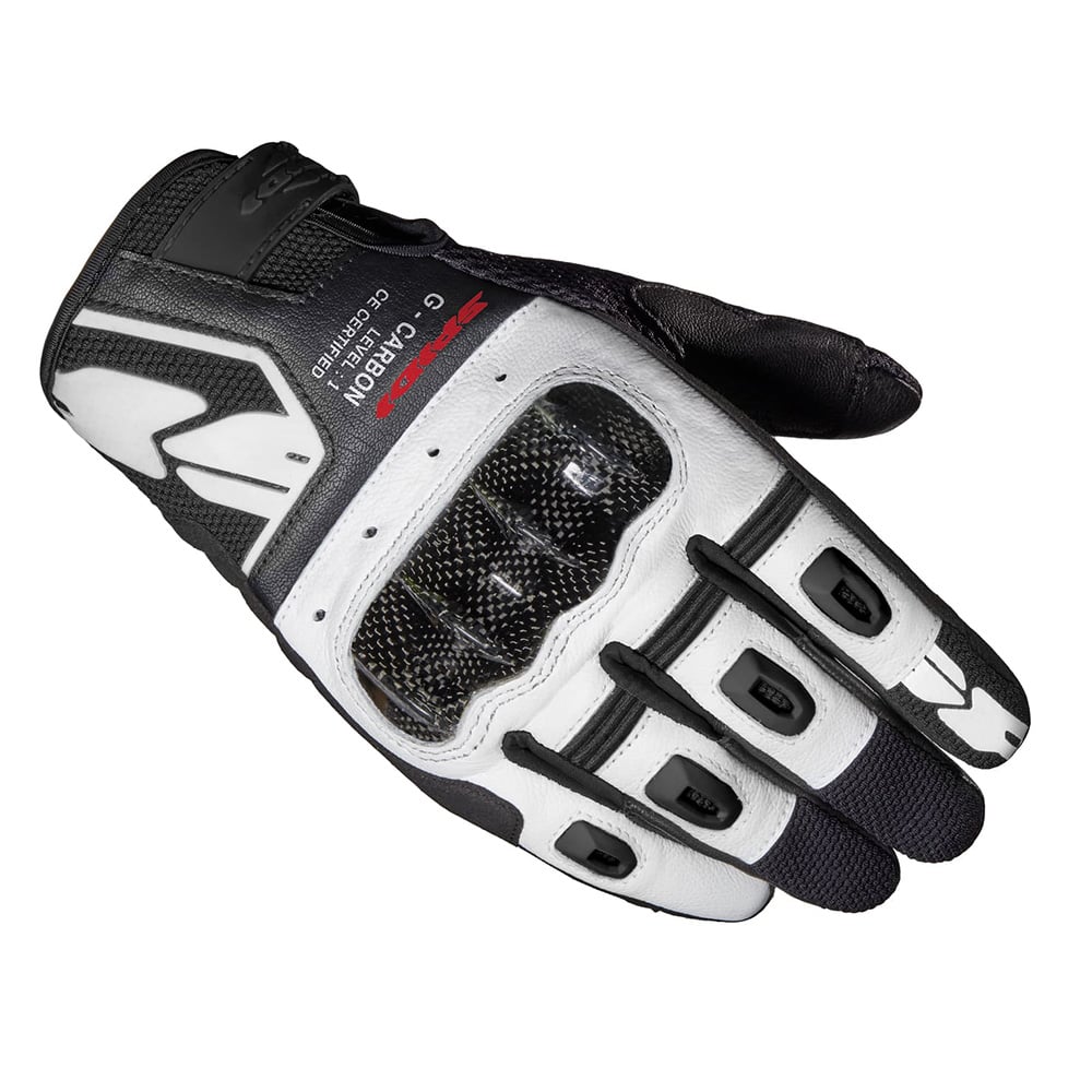 Găng Tay Da SPIDI G-Carbon White