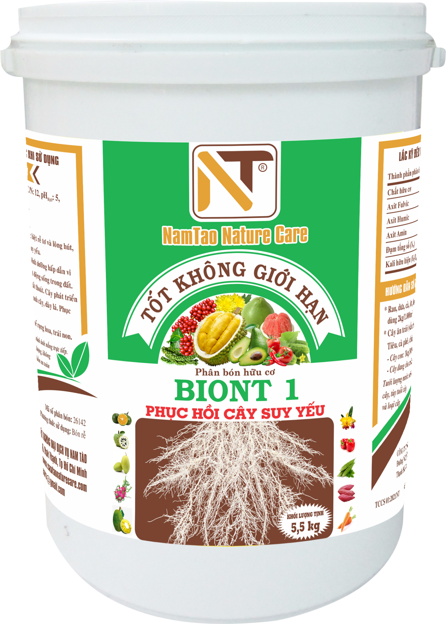  PHÂN BÓN HỮU CƠ BIONT 1 -  PHỤC HỒI CÂY SUY YẾU 