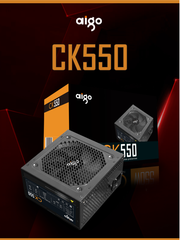BỘ NGUỒN MÁY TÍNH AIGO MODEL CK550PRO 550W 80+ EFICIENCY (DÂY CÁP ĐEN DẸT)