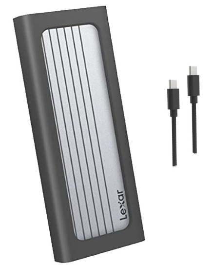 Box di động ssd m.2 pcie nvme type-c Lexar E6