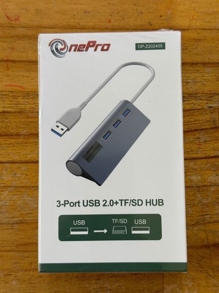 Bộ chia 3 port Nepro USB to TF/SD/HUB 2.0 (OP-Z202405)
