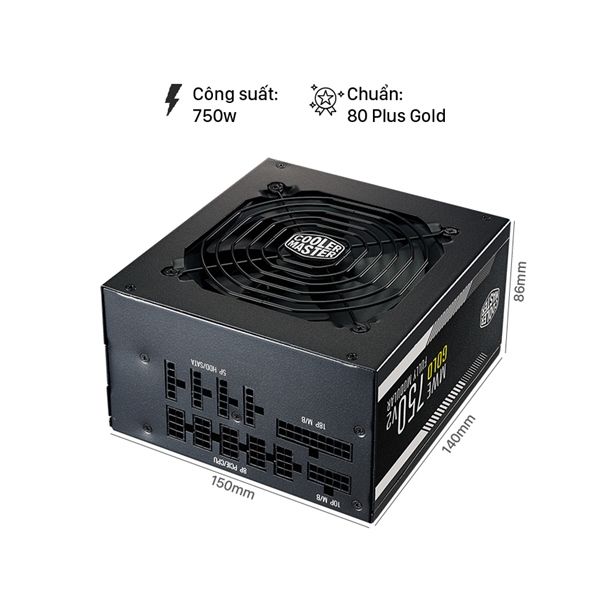 NGUỒN MÁY TÍNH COOLER MASTER MWE 750W GOLD V2 FULL MODULAR - 80PLUS GOLD