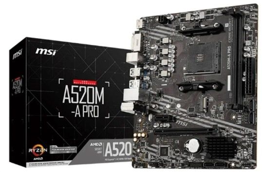 Mainboard MSI A520M-A PRO (AMD A520/ Socket AM4/ M-ATX/ 2 khe ram/ DDR4)