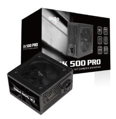 BỘ NGUỒN MÁY TÍNH AIGO MODEL CK500PRO 500W 80+ EFICIENCY (DÂY CÁP ĐEN DẸT)
