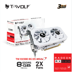 VGA CARD MÀN HÌNH T-WOLF RX580 8GB DDR5 WHITE NEW