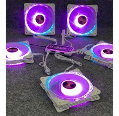 Bộ 5 Fan Colomoon S5 trắng kim cương RGB + HUB + REMOTE