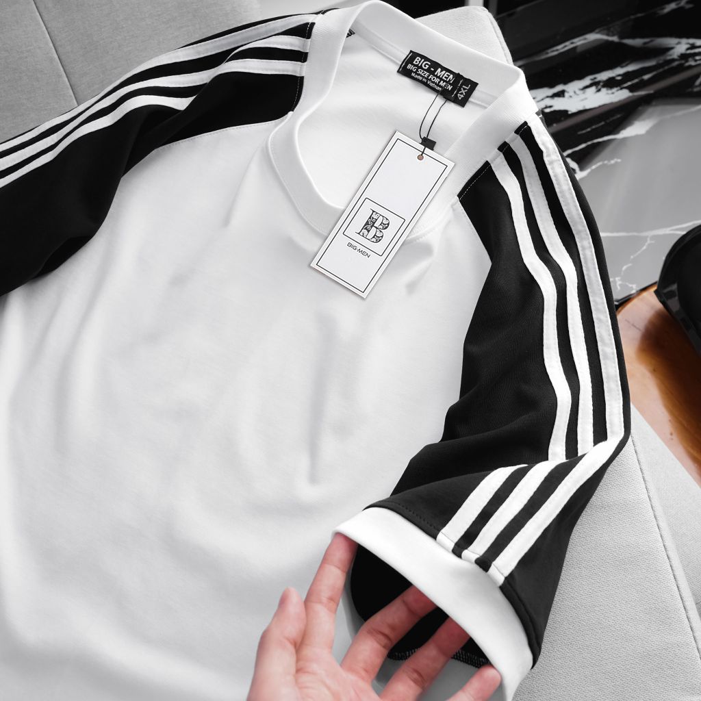 Áo thun cotton phối tay sọc vai thời trang cỡ đại (Mẫu 26)