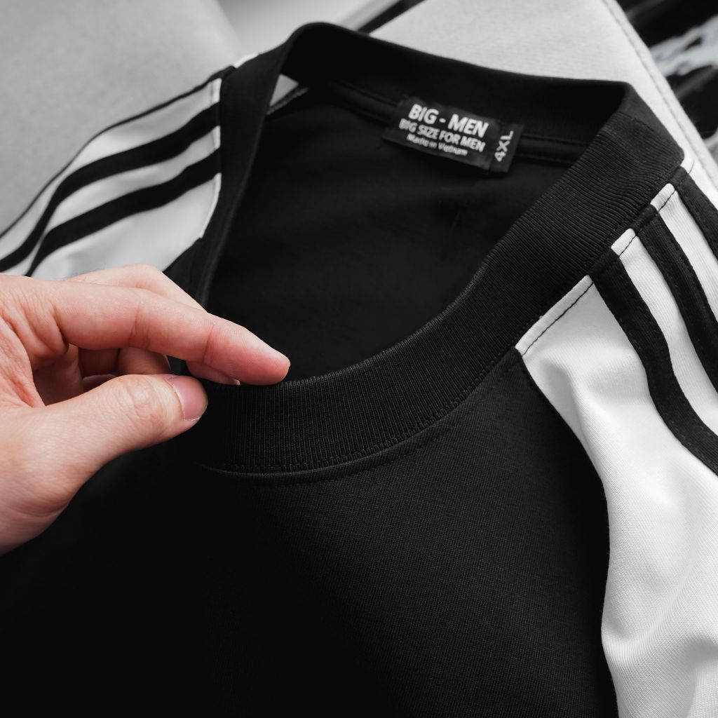 Áo thun cotton phối tay sọc vai thời trang cỡ đại (Mẫu 26)