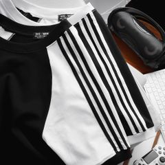 Áo thun cotton phối tay sọc vai thời trang cỡ đại (Mẫu 26)
