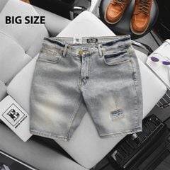 [ Big Men] Quần short jean màu wash cá tính thời trang bigsize nam 80- 130 kg_ 036&366