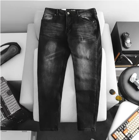 Quần jean dài nam big size tông đen xám wash mã 001 85-130kg