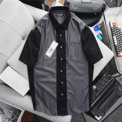 Áo sơ mi tay ngắn phối màu thời trang vải lụa QC cao cấp (Mẫu 28)