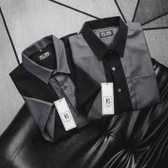 Áo sơ mi tay ngắn phối màu thời trang vải lụa QC cao cấp (Mẫu 28)