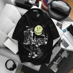 Ao thun big size unisex chất cotton in lụa toàn thân hình chó sói (Mẫu 5)