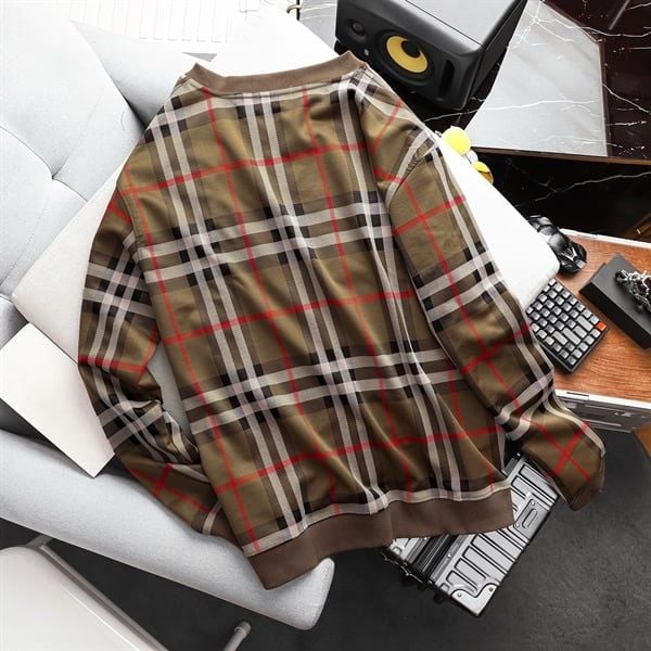Áo khoác sweater vải umi phối caro thời trang bigsize nam < 140kg