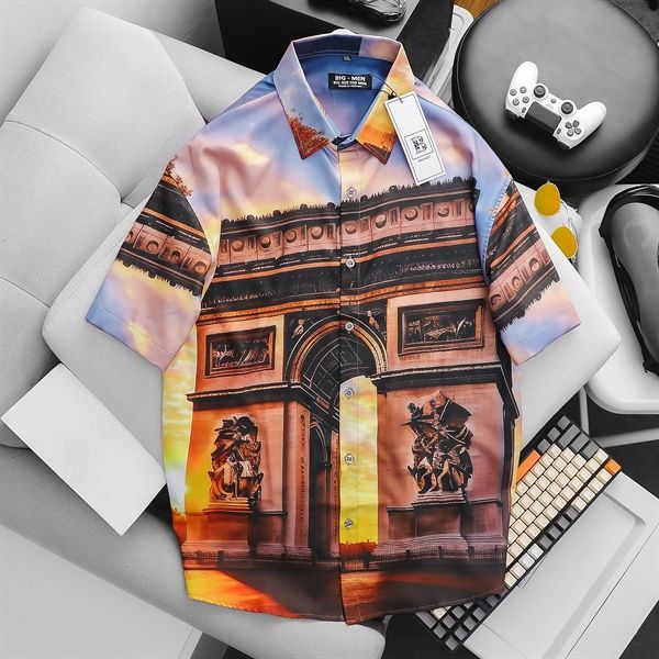Áo sơ mi tay ngắn họa tiết thời trang bigsize nam (Mẫu 31)