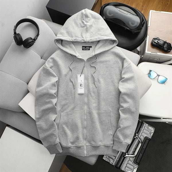 Áo khoác vải nỉ trơn big size nam 90-140kg (Mẫu 2)