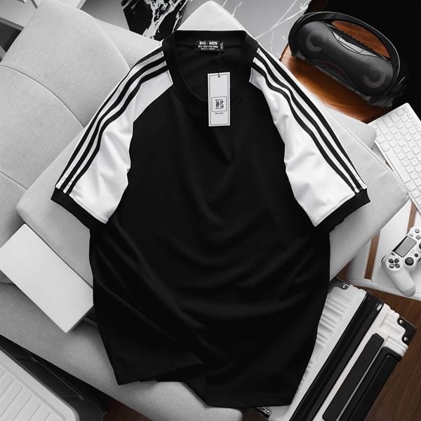Áo thun cotton phối tay sọc vai thời trang cỡ đại (Mẫu 26)