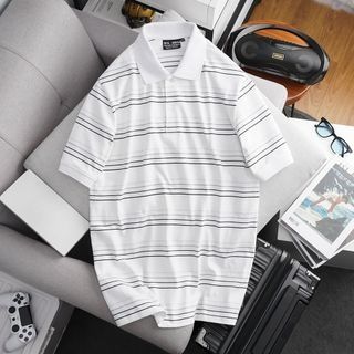 Áo thun polo bigsize nam sọc ngang (mẫu 27)