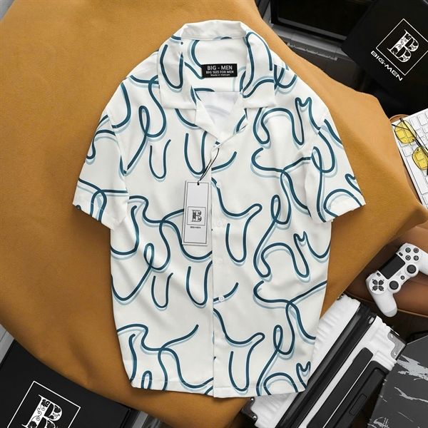 [Bigmen.Bigsizemen] Áo sơ mi tay ngắn cổ đăng/ cổ vest họa tiết mùa hè bigsize nam< 140 kg
