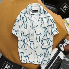 [Bigmen.Bigsizemen] Áo sơ mi tay ngắn cổ đăng/ cổ vest họa tiết mùa hè bigsize nam< 140 kg