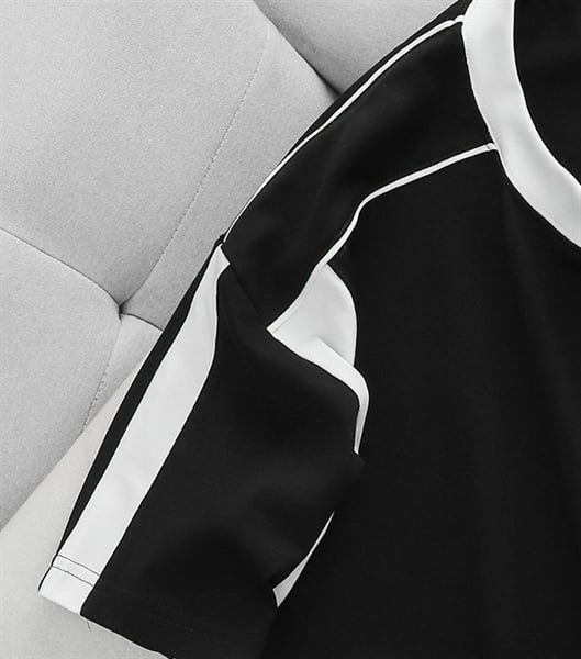 Áo thun cổ tròn big size unisex phối màu trắng đen thời trang (Mẫu 22)