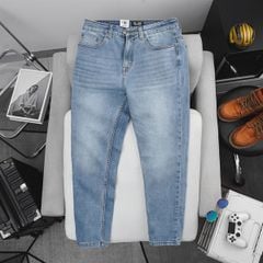 Quần jean dài tông xanh nhạt trơn và phối rách thời trang bigsize nam 80- 130 kg_ Mã 479