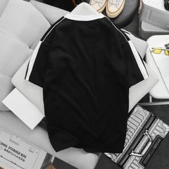 Áo thun cổ tròn big size unisex phối màu trắng đen thời trang (Mẫu 22)