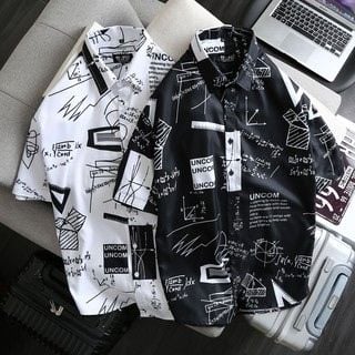 SALE 99K- ÁO SƠ MI NAM BIG SIZE tay ngắn họa tiết - Thước kẻ (mẫu 11)