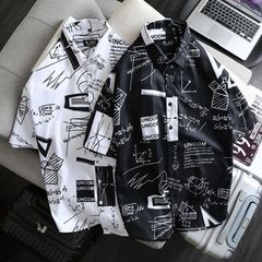 SALE 99K- ÁO SƠ MI NAM BIG SIZE tay ngắn họa tiết - Thước kẻ (mẫu 11)