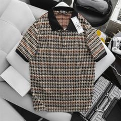 Áo thun polo vải umi họa tiết caro thời trang cỡ đại (mẫu 61)