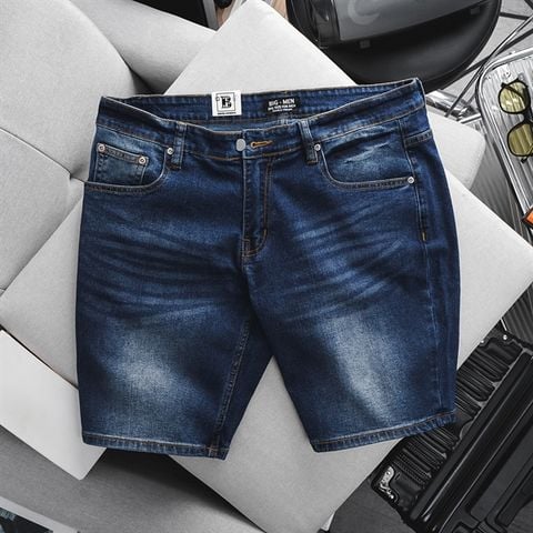 Quần short jean tông xanh trơn thời trang bigsize 266 276 430 (Mẫu 10)