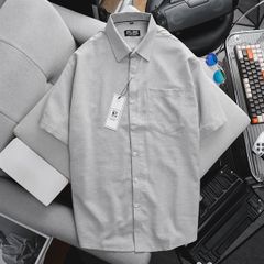 Áo sơ mi tay ngắn có túi vải xô đũi (Mẫu 11)