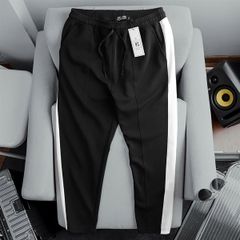 Set bộ áo khoác, quần dài phối sọc to thời trang thu đông bigsize nam< 135 kg