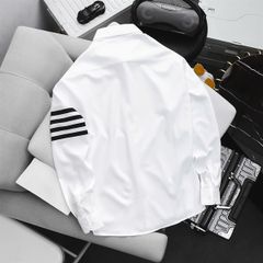 Áo sơ mi tay dài chất kate lụa phối sọc tay bigsize< 130 kg- Mã 18