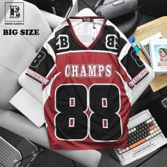 [ Big Men] Áo thun chất vải mè thoáng mát form to phối đỏ 88 thời trang bigsize nam 85- 135 kg