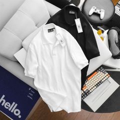 Áo thun polo vải sọc gân co giãn thời trang cỡ đại (mẫu 53)