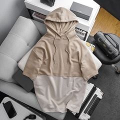 Áo hoodie big size tay ngắn phối màu siêu độc (Mẫu 4)